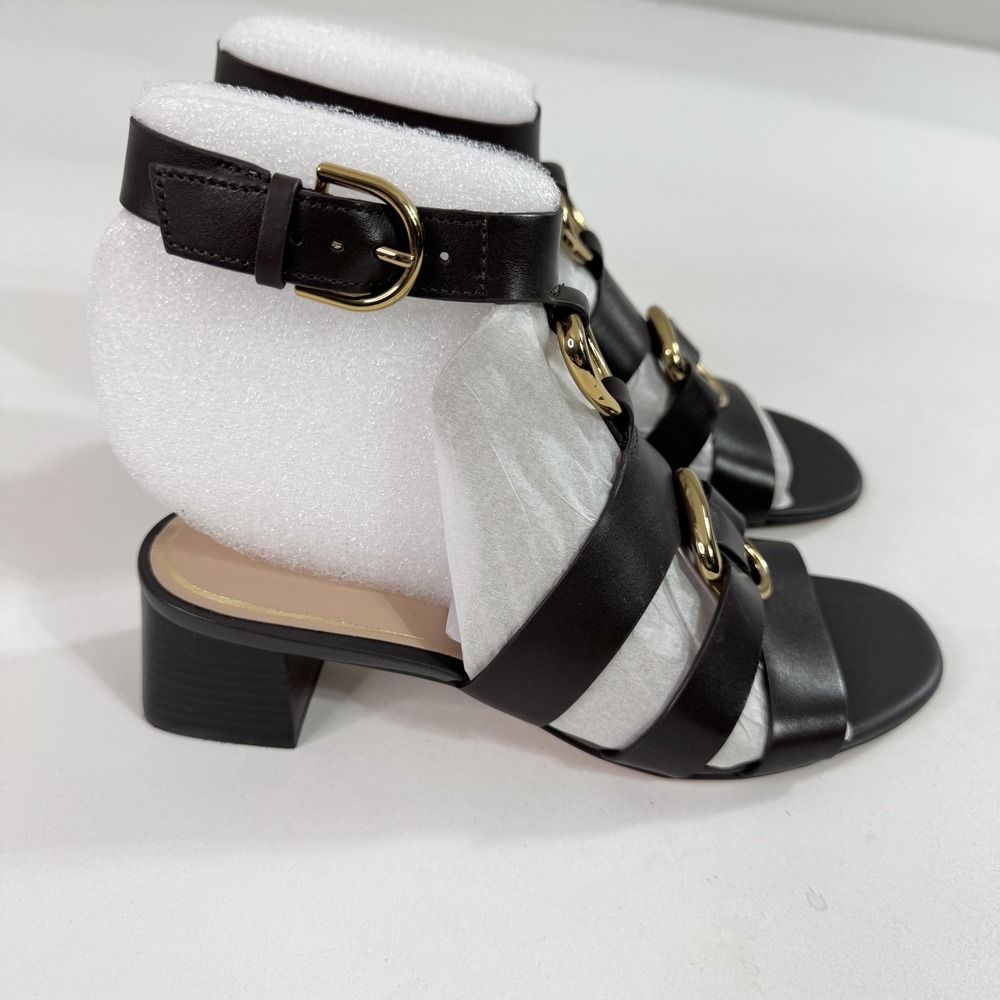 Cole Haan Lyanna Sandals Shoes Womens Size 5 Brown‎ Leather Ankle Strap Heel